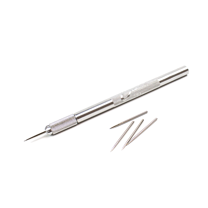 Air release tool with replacement tips. Aluminum tool. Made in USA.