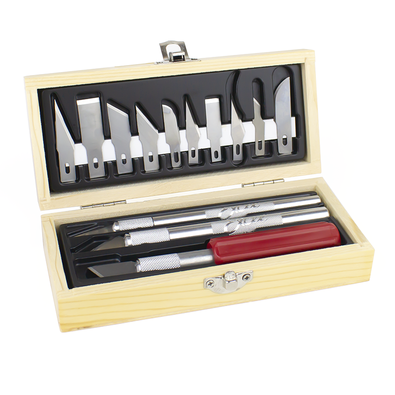 33 Piece Deluxe Hobby Knife Set with Carrying Case and tweezers, caliper,  jeweler's precision screwdriver and pen-type aluminum precision screwdriver