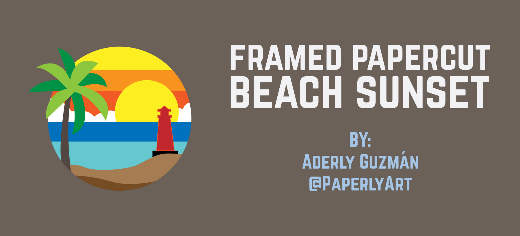 Framed Papercut Beach Sunset - Aderly Guzmán ( @PaperlyArt )