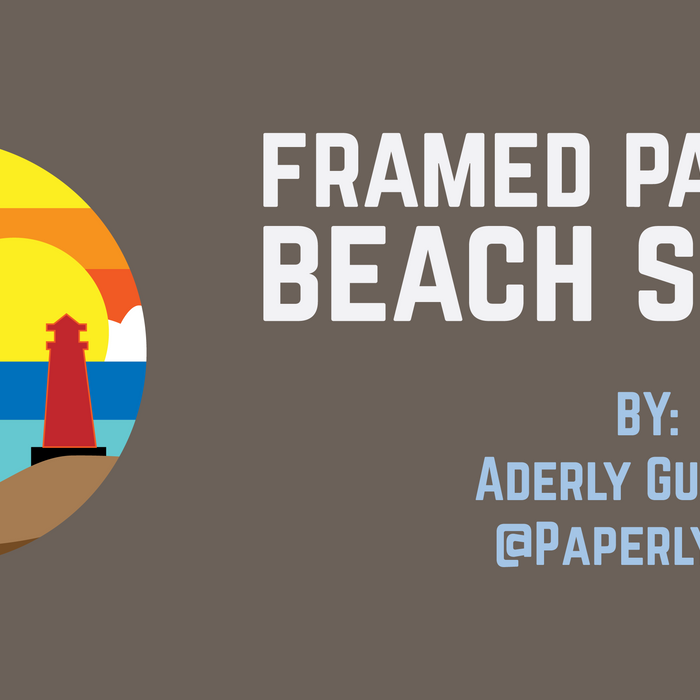 Framed Papercut Beach Sunset - Aderly Guzmán ( @PaperlyArt )