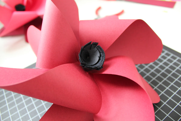 Paper Pin Wheel Poppies for Memorial Day Decorations