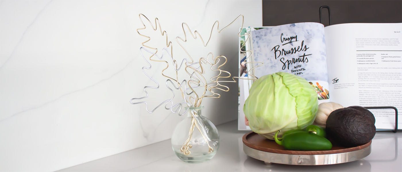 chic wire leaf arrangement