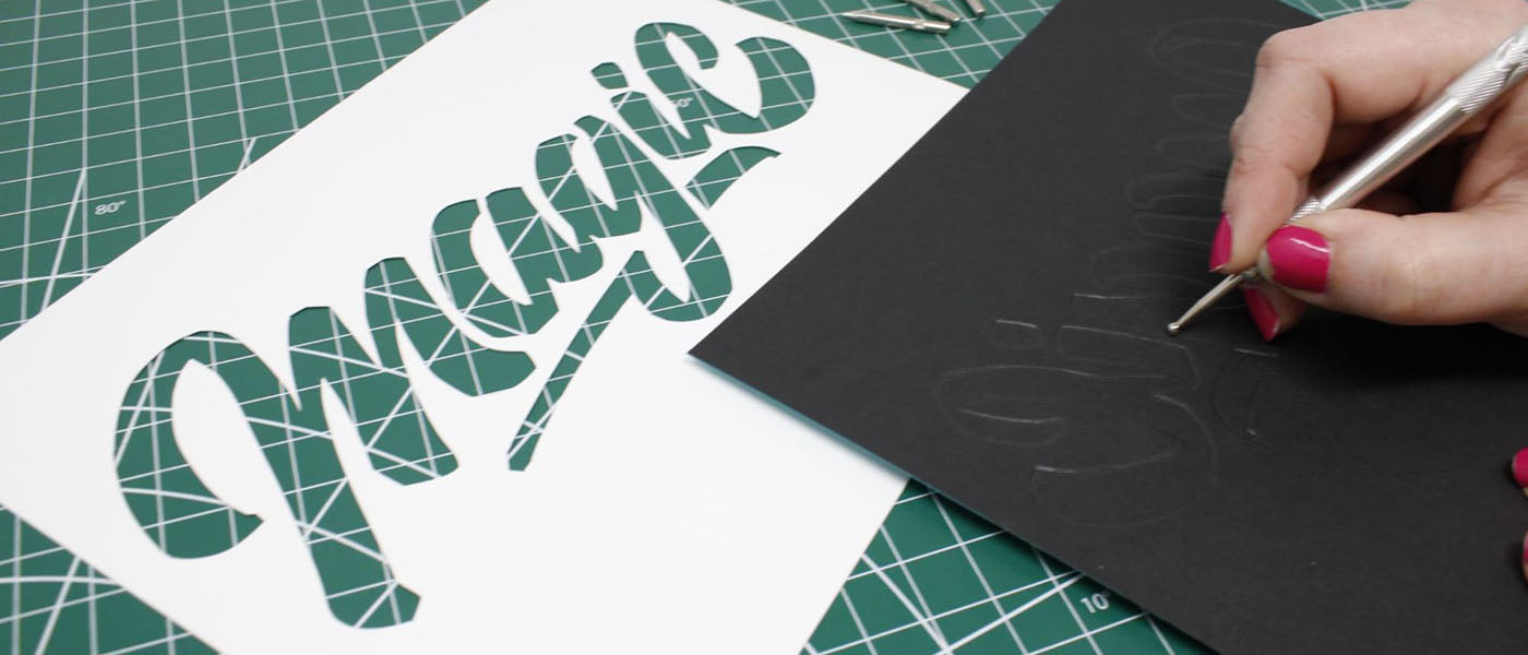 embossing lettering stencil and tool