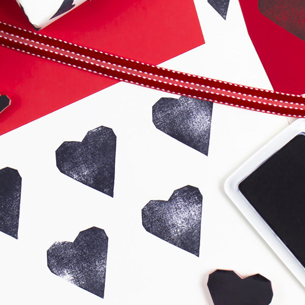 papers stamped with hearts excel craft blades