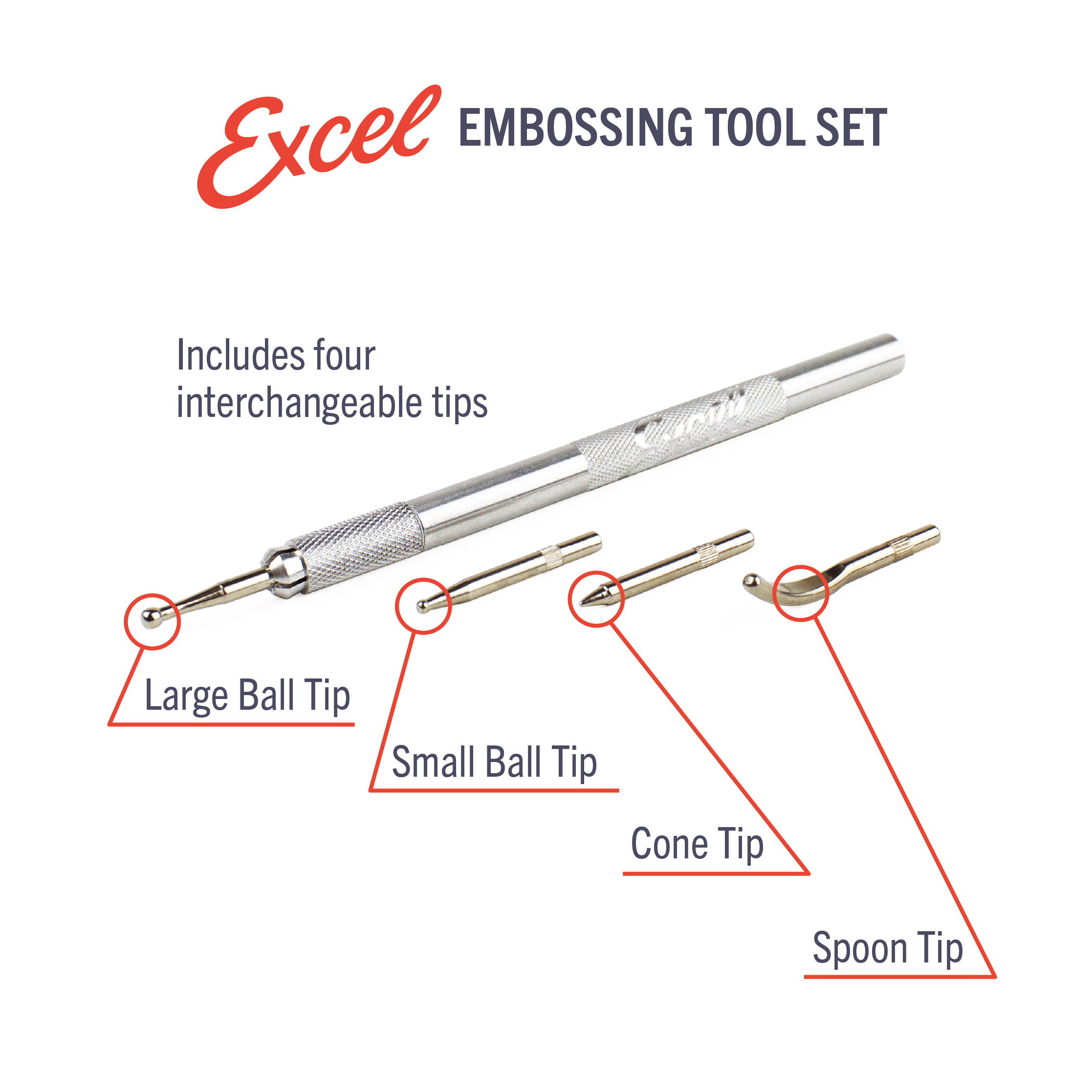 Embose Tools Shop Embossing Stylus Set with 4 Replacement Tips | Excel Blades