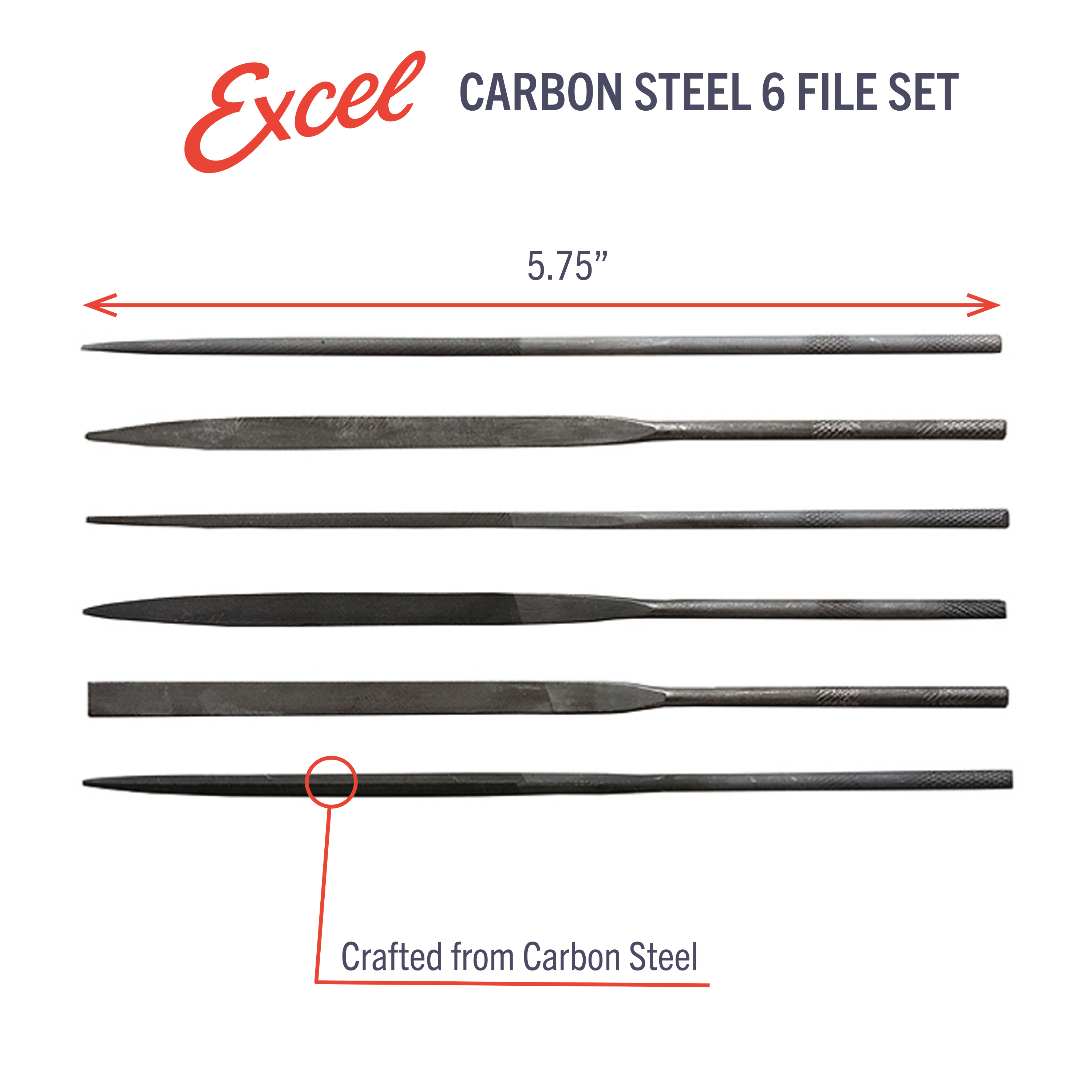 Assorted File Set Shop 6 Assorted Metal File Set | Excel Blades