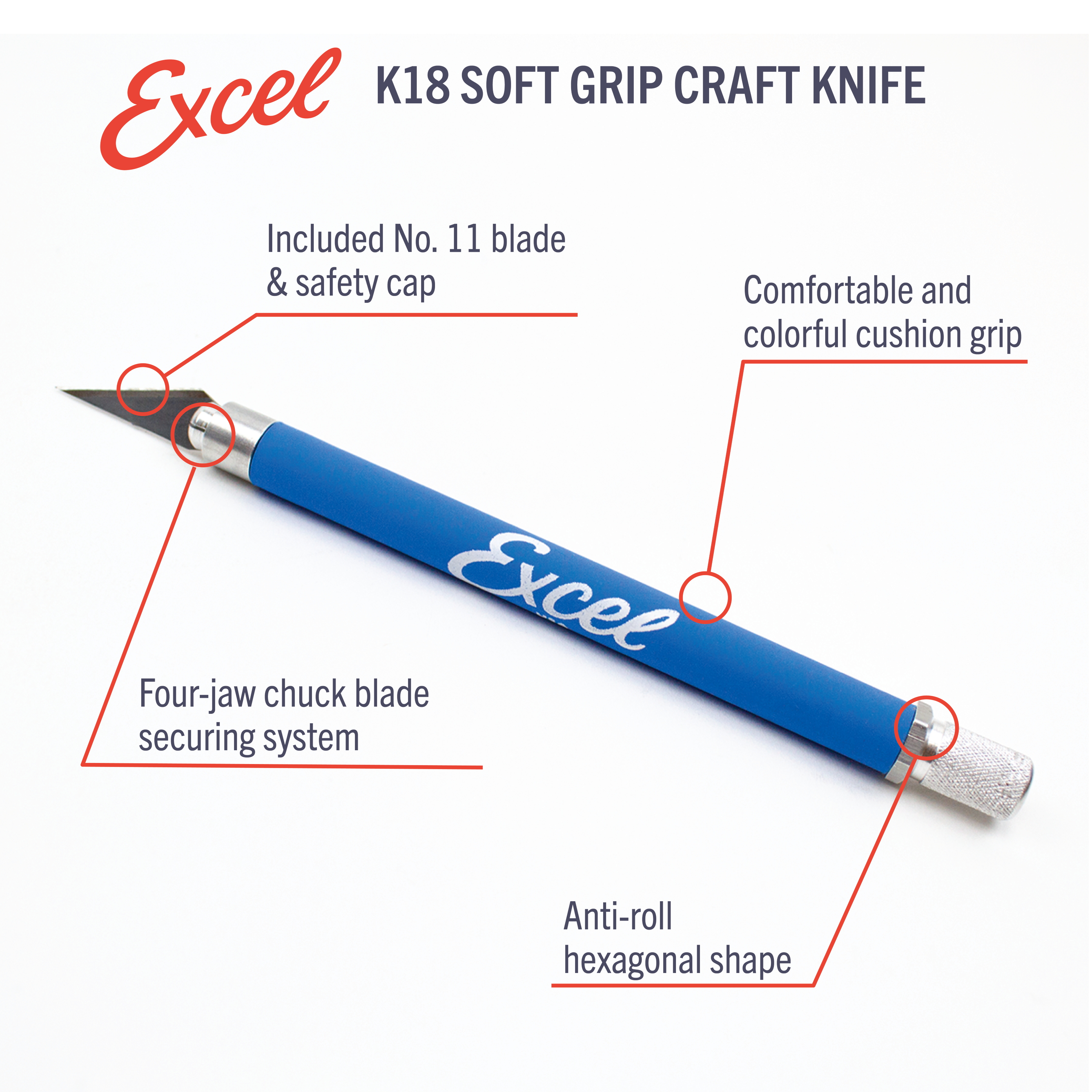 K18 Cushion Grip Paper Cutter Knife