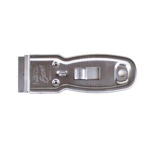 Metal Safety Scraper, aluminum tool with razor and retractable mechanism