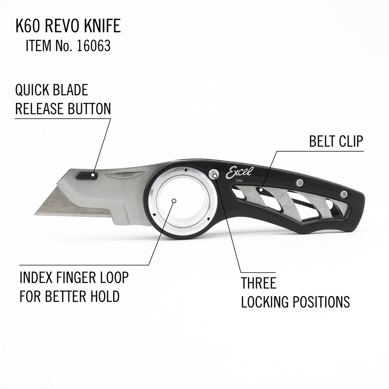 EXCEL BLADES 16870 Retractable Plastic Utility Knife, Safe Box Cutter,  Asst.