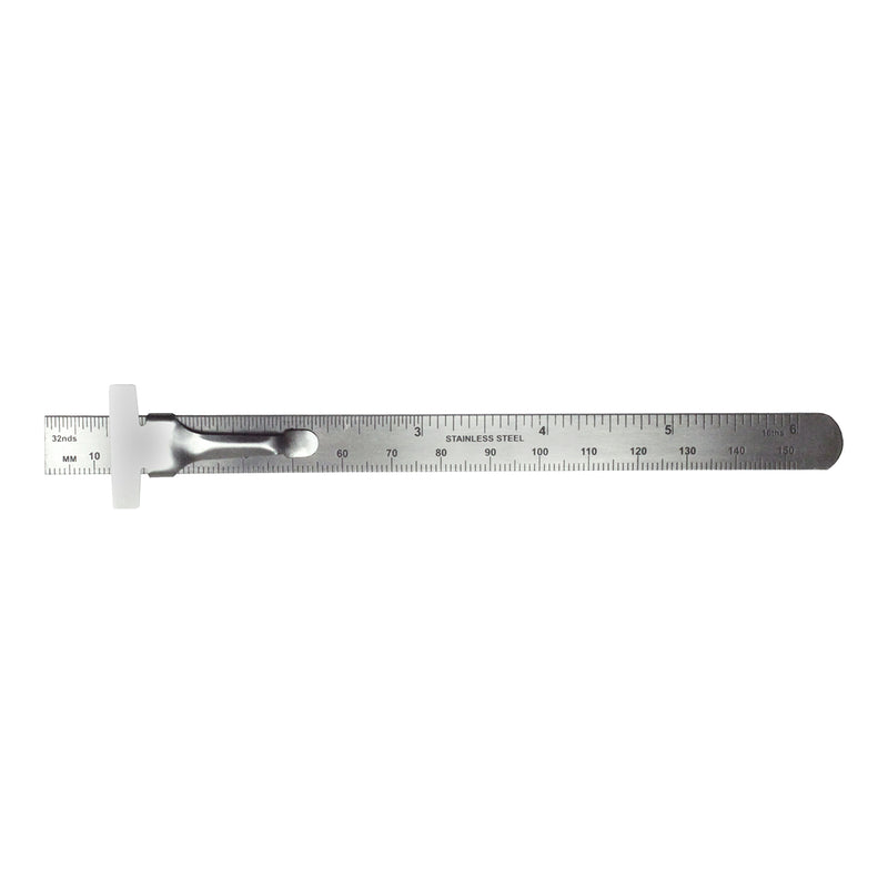 6" Mini Stainless Steel Ruler with Pocket Clip