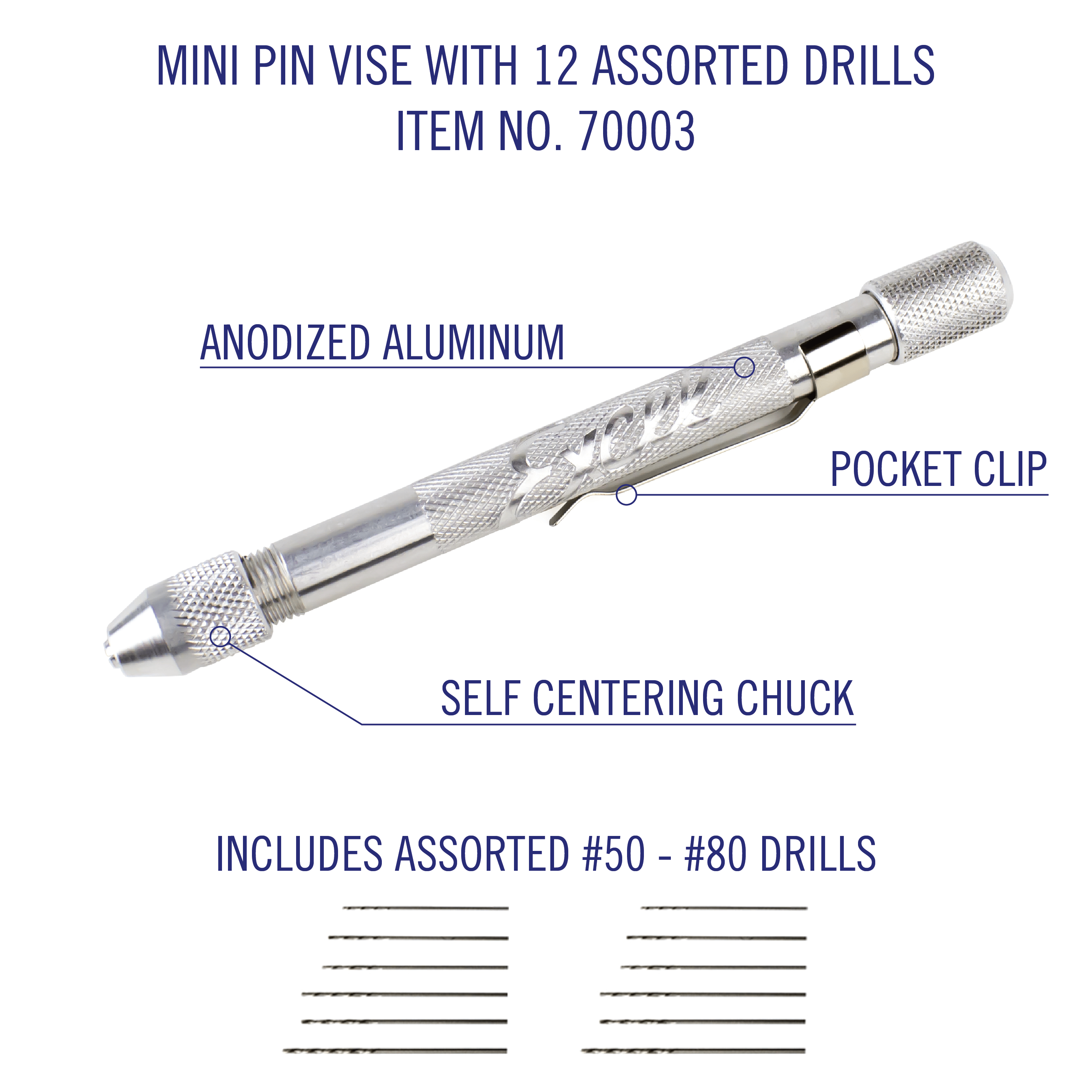 Mini Pin Vice Shop Mini Pin Vise with Assorted Drill Bits | Excel Blades