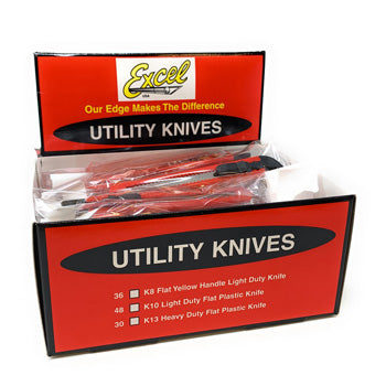 K10 9MM Snap Knife - 48 Pack Display Set-Excel Blades