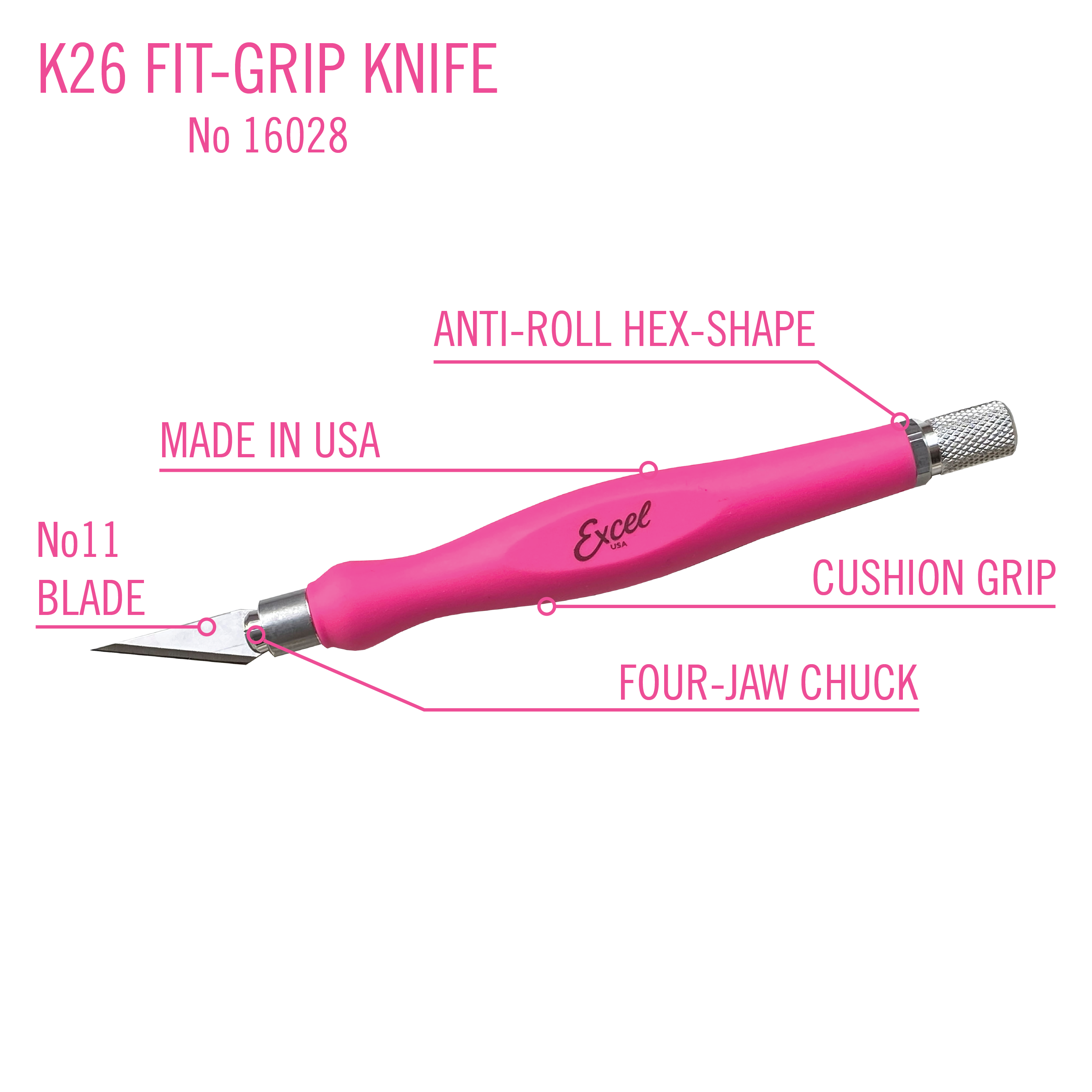 K26 Fit Grip Knife Soft Grip Craft Knife Excel Blades