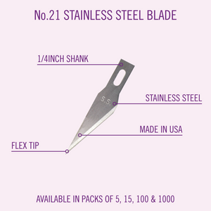 #21 Stainless Steel Blade Pack of 5, 15, 100, 1000 PCS
